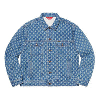 Supreme Hole Punch Denim Trucker Jacket 'Teal White' SUP-SS20-597