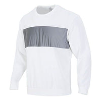 Men's adidas neo Sw Irrd Swt Splicing Sports Round Neck Pullover White HB7381