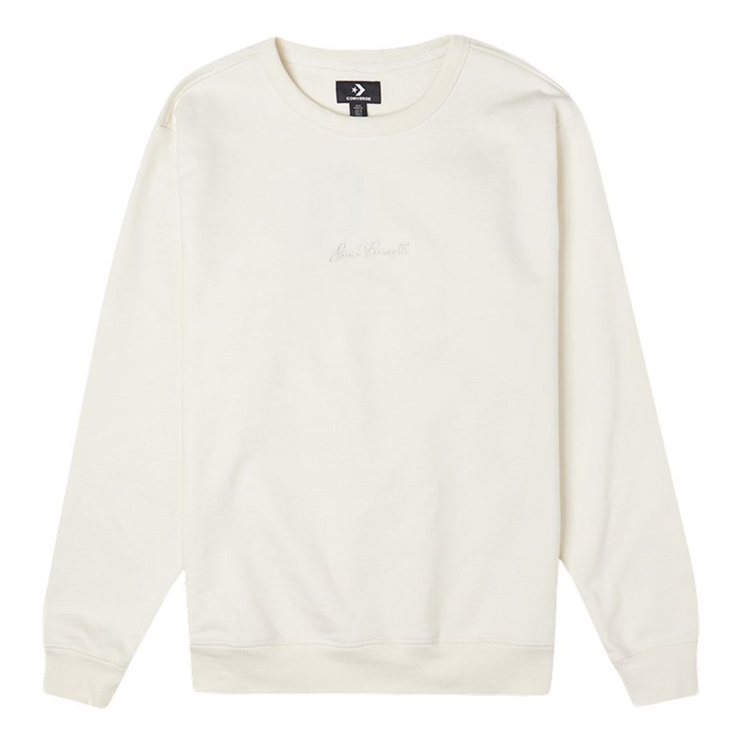 Men's Converse Jack Purcell Athleisure Casual Sports Fleece Round Neck Pullover White 10022516-A01