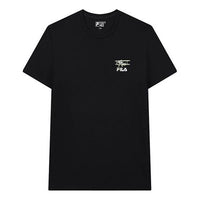 FILA Funny Logo Printing Sports Round Neck Short Sleeve Black F11M138151F-BK