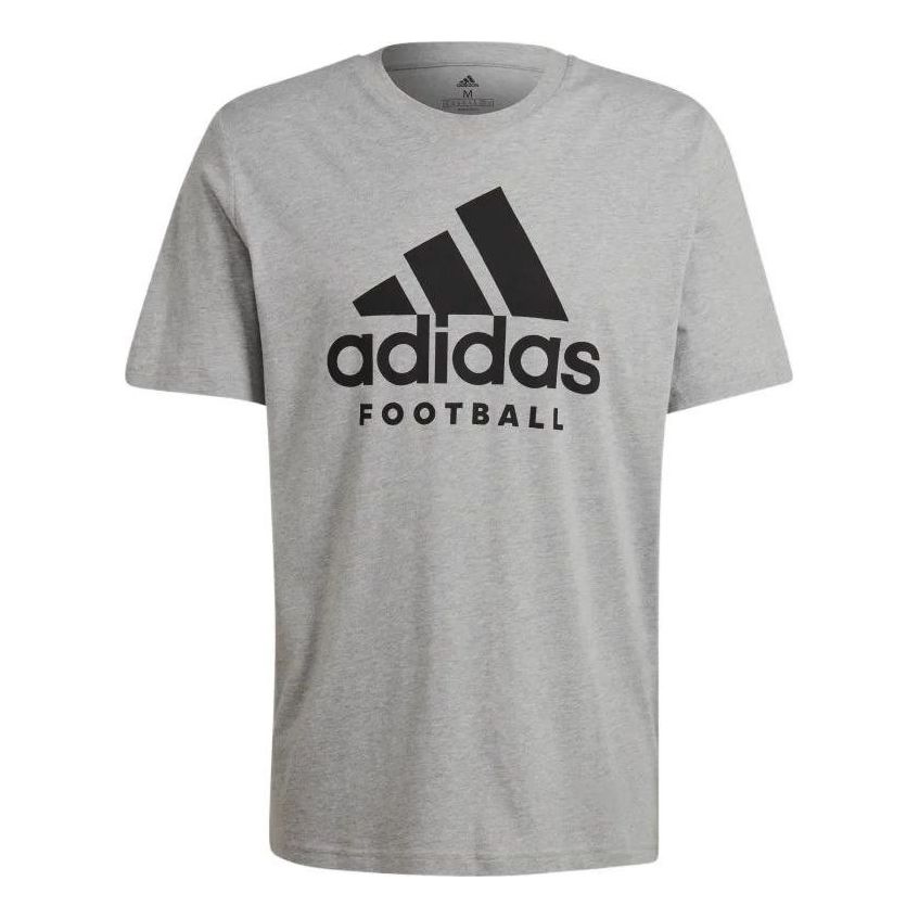 adidas Brand Logo Soccer/Football ribbed Round Neck Short Sleeve Gray HA0906