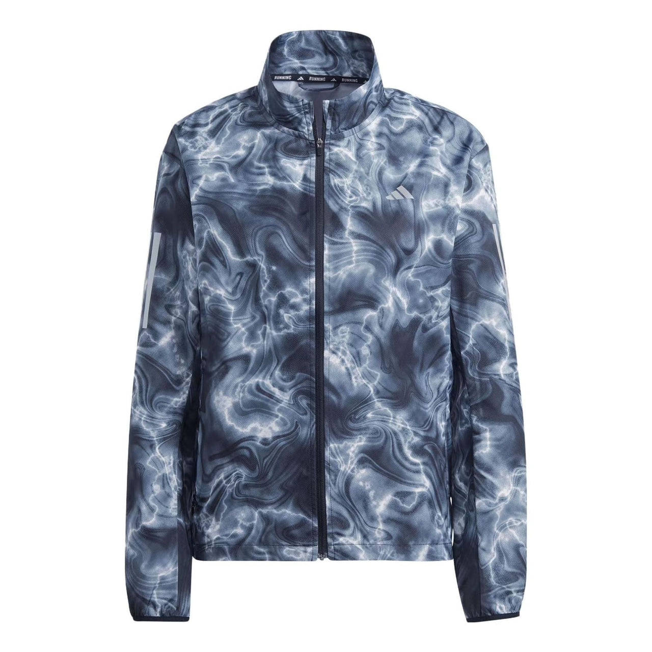 (WMNS) adidas Own The Run Allover Print Hooded Running Windbreaker Jackets 'Blue White' IJ5427