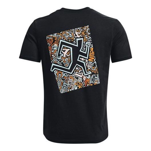 Men's Under Armour Printing Athleisure Casual Sports Round Neck Short Sleeve Black 1363538-001