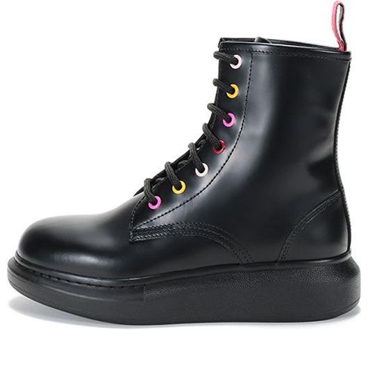 (WMNS) Alexander McQueen Combat Boot 'Black' 586394WHX5L1313