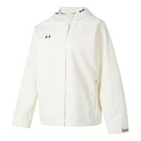 (WMNS) Under Armour Solid Color Outdoor Training Fitness Woven Jacket 'White Black' 23600402-101