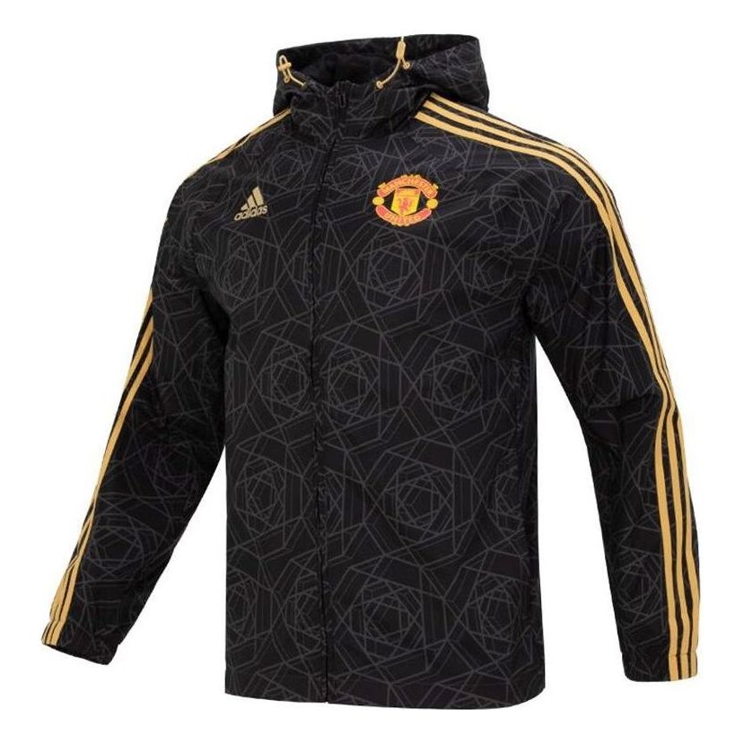 adidas Manchester United DNA Windbreaker Jackets 'Black Yellow' IA8526