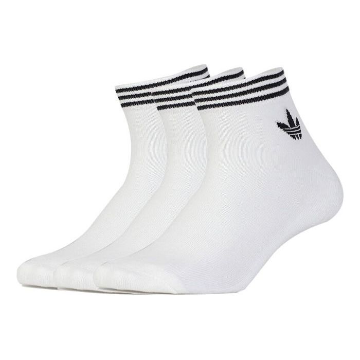 adidas originals Unisex Logo Printing Sports Socks 3 Packs White EE1152