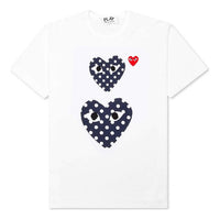 COMME des GARCONS PLAY polka dots Two Hearts Tee 'White Blue' AZ-T238-051-1