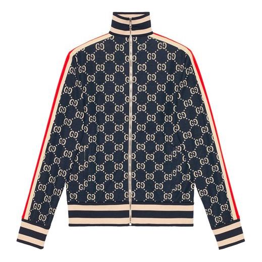 Gucci Classic GG Cotton Jacquard Zipper Jacket 'Blue' 496919-X9V05-4245