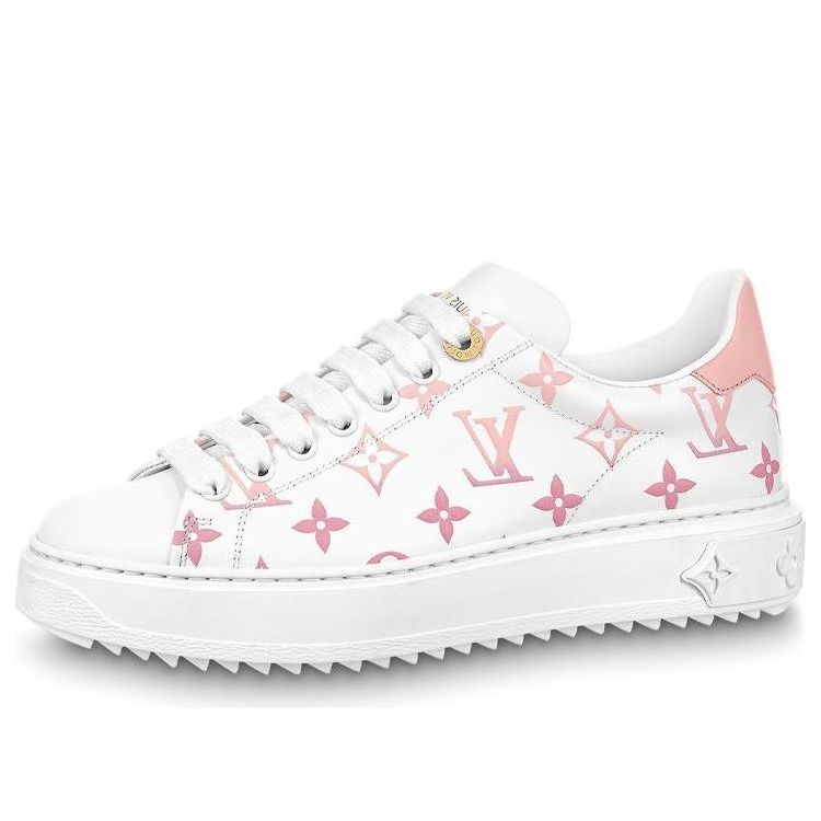 (WMNS) LOUIS VUITTON Time Out Sneakers 'White with Pink Monogram' 1AAEG2