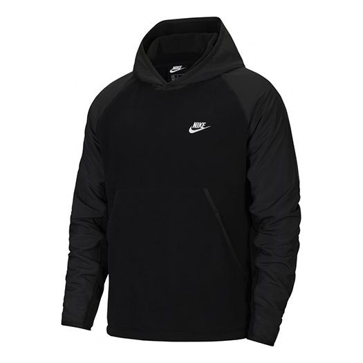 Nike Sportswear Solid Color logo hooded Pullover Black CU4364-010