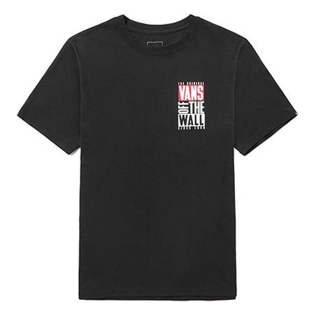 Vans Alphabet Printing Short Sleeve Couple Style Black VN0A4MM5BLK