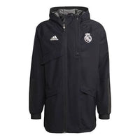 adidas Real Madrid Soccer/Football Hooded Jacket Black GR4275