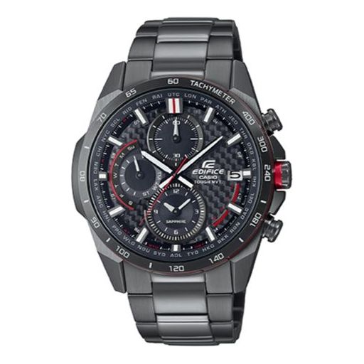 CASIO Waterproof EDIFICE Solar Powered Sports Sapphire Crystal Stainless Steel Strap Mens Black Analog EQW-A2000DC-1APR