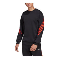 adidas M FI 3S Cerw Colorblock Stripe Sports Round Neck Long Sleeves Black H46542