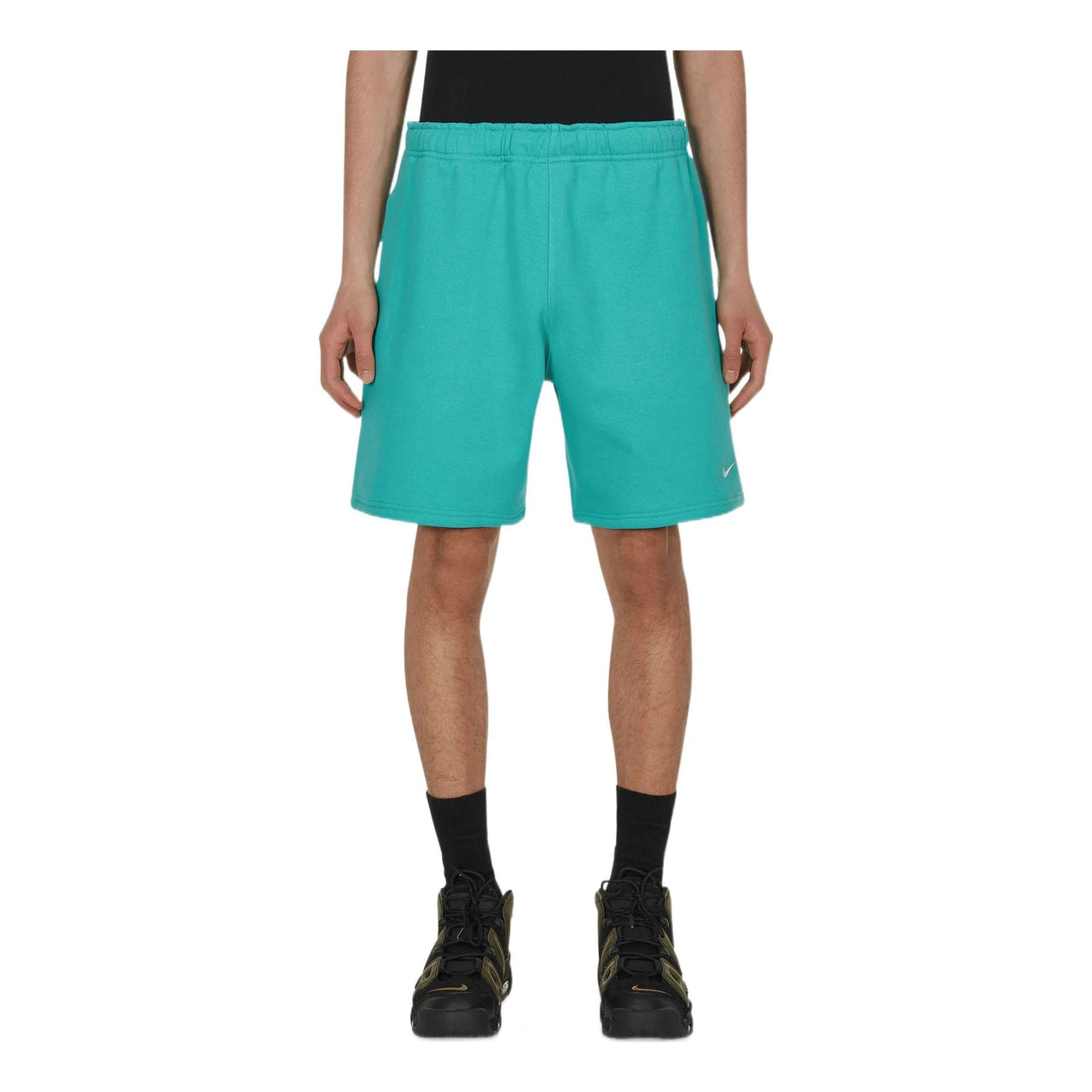 Men's Nike Special Project Solo Swoosh Solid Color Logo Embroidered Straight Shorts Blue Green DV3055-392