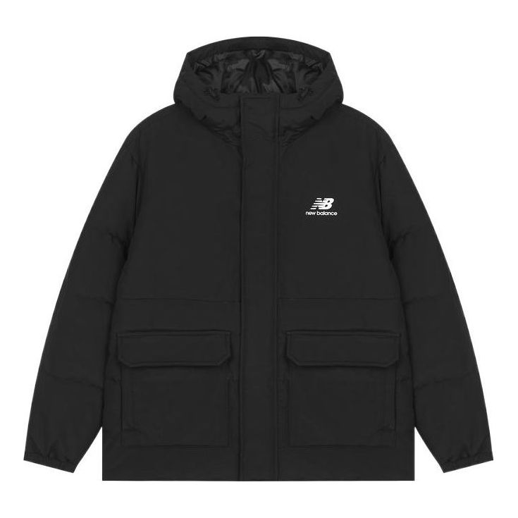 New Balance Logo Puffer Down Jacket 'Black' AMJ23340-BK