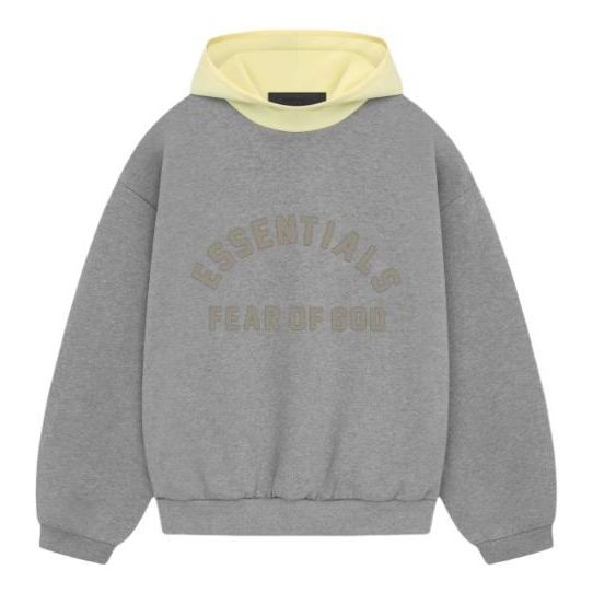 Fear of God Essentials SS24 Nylon Fleece Hoodie 'Dark Heather Oatmeal Garden Yellow' 202SP244311F
