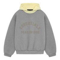 Fear of God Essentials SS24 Nylon Fleece Hoodie 'Dark Heather Oatmeal Garden Yellow' 202SP244311F