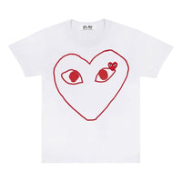 (WMNS) COMME des GARCONS PLAY Red Emblem Heart Sketch Tee 'White' AZ-T099-051-1