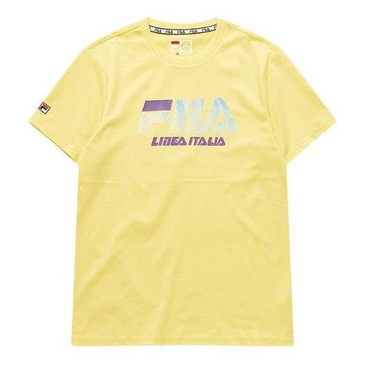 FILA FUSION Basic Round Neck Short Sleeve Couple Style Yellow T11M026101F-YE