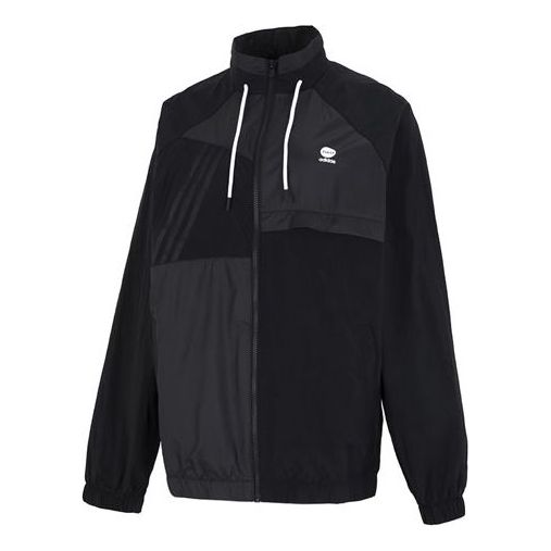 Men's adidas U Vbe Wb 3 Athleisure Casual Sports Stand Collar Windbreaker Jacket Black HN4751