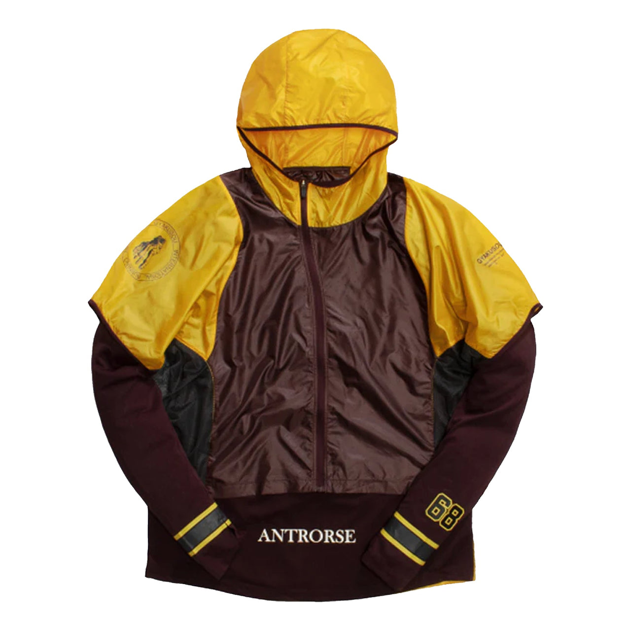 Men's Nike Colorblock Outdoor Sports Hooded Jacket Autumn Brown 'Gold Dart Deep Burgundy Dk Smoke' BQ3249-711