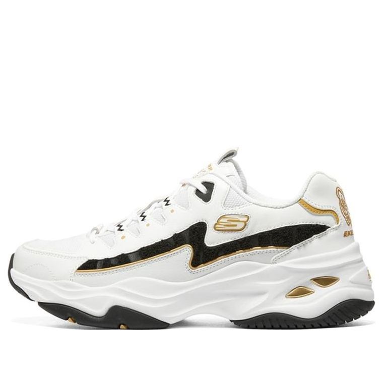 (WMNS) Skechers D'lites 4.0 'White Black Gold' 896069-WBGD