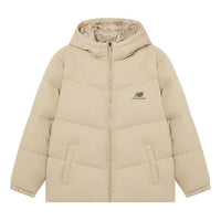 New Balance Logo Print Mid Down Jacket 'Beige' AMJ23342-INC
