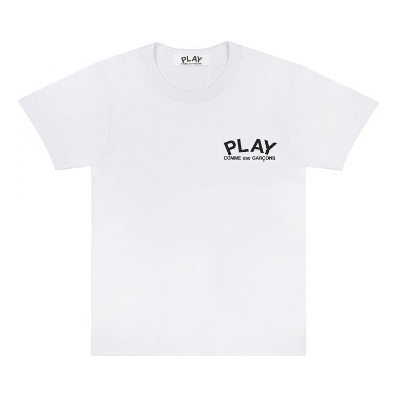 COMME des GARCONS PLAY Kawakubo Rei Alphabet Logo Printing Short Sleeve White AZ-T198-051-1