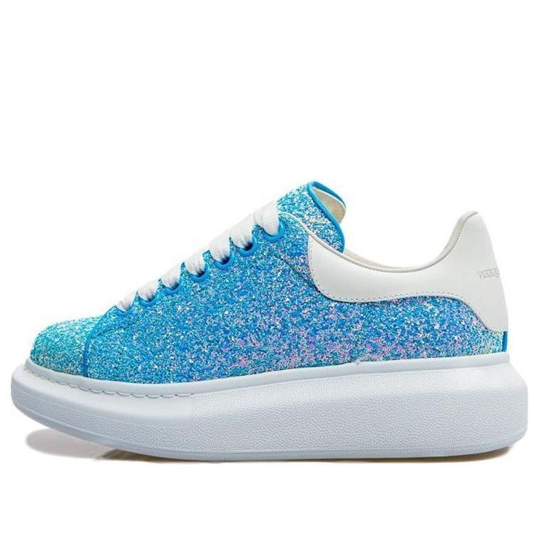 (WMNS) Alexander McQueen Oversized Sneakers Glitter Heavenly 'Blue' 558944W4T634543