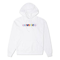 (WMNS) Converse Contrasting Colors Alphabet Embroidered Knit Hoodie White 10023947-A02