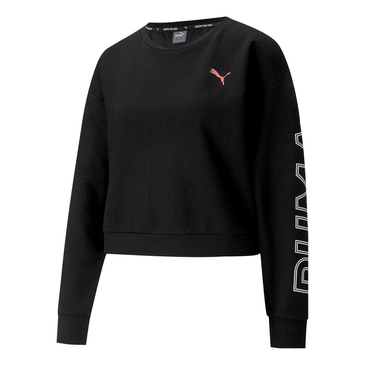 (WMNS) PUMA Modern Sports Crewneck Sweatshirt 'Black White Pink' 585259-61