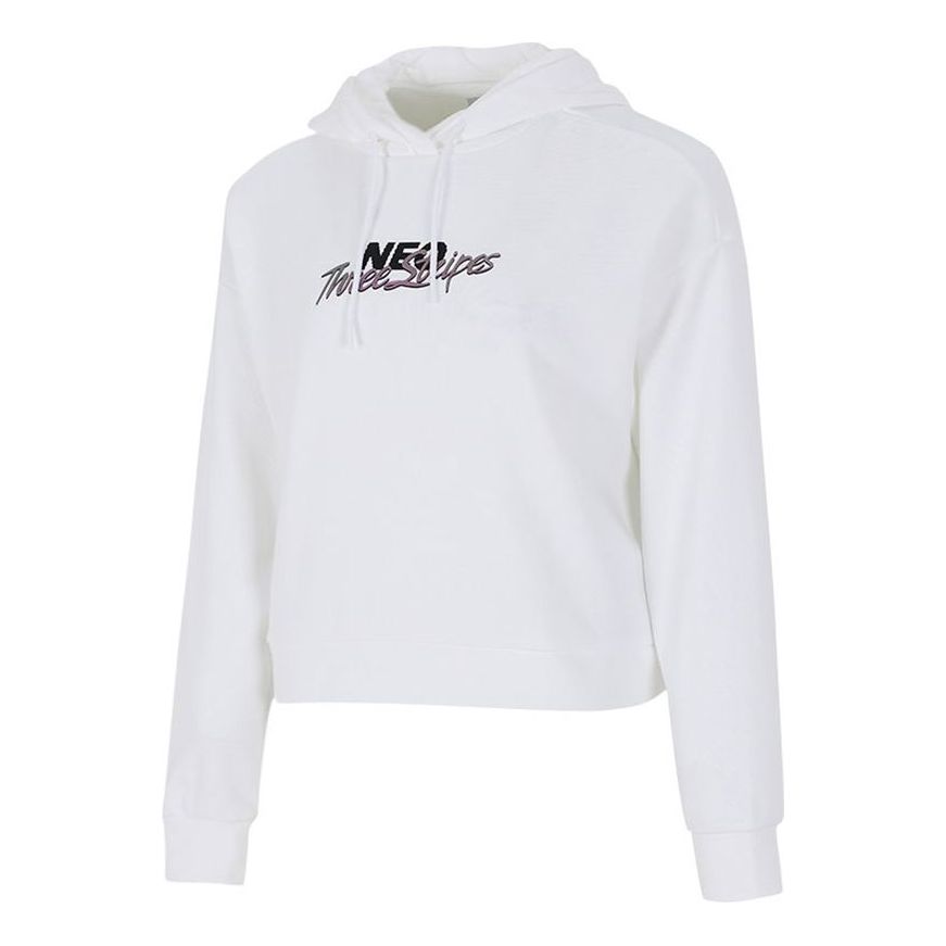(WMNS) adidas neo Alphabet Logo Printing Sports Hoodie White H18577