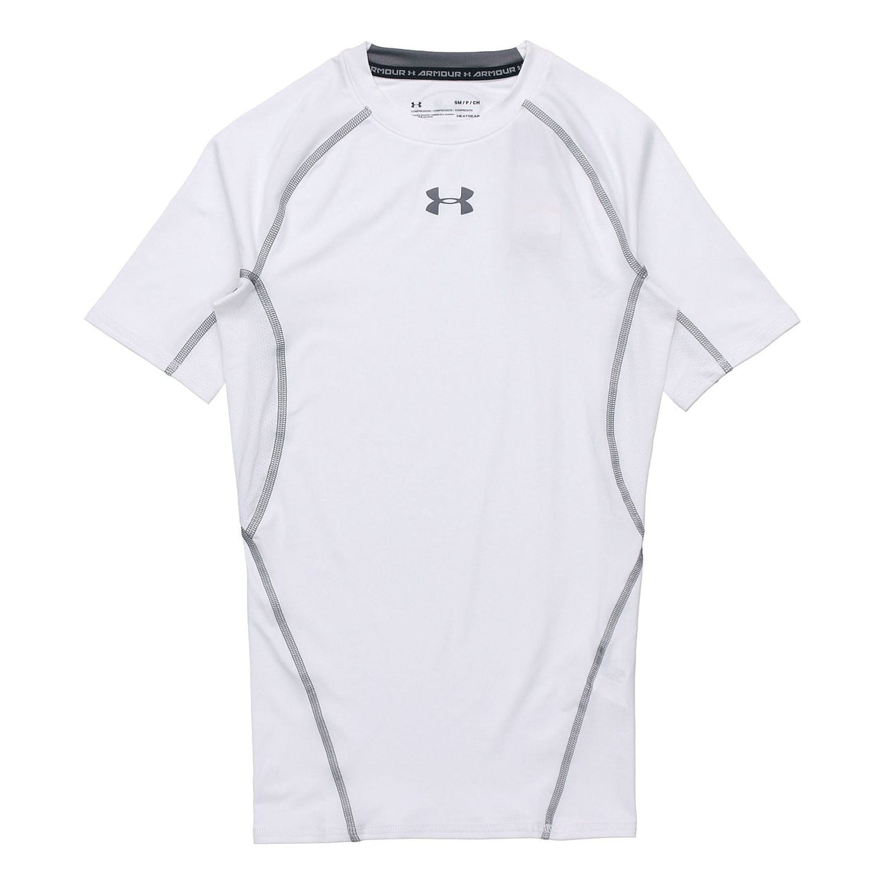 Men's Under Armour Training Sports Tight Short Sleeve Tops White 1257468-100