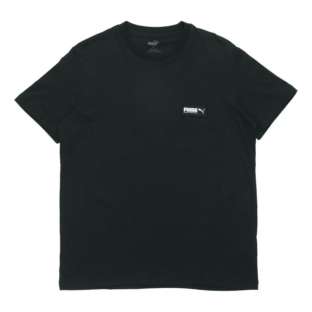 PUMA Fuslon Minimalistic Chest Alphabet Logo Label Short Sleeve Black 582687-01