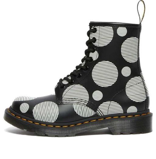 (WMNS) Dr.Martens 1460 Polka Dot Smooth Leather Lace Up Boots 'Black' 26876009