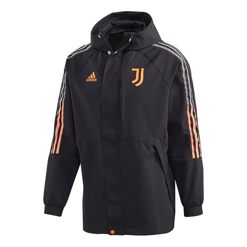 adidas JUVE TRAVEL JKT Juventus Soccer/Football Sports Hooded Jacket Black FR4202