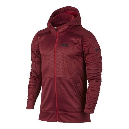 Men's Nike Zipper Full-Zip Hooded Jacket Wine Red 824394-677