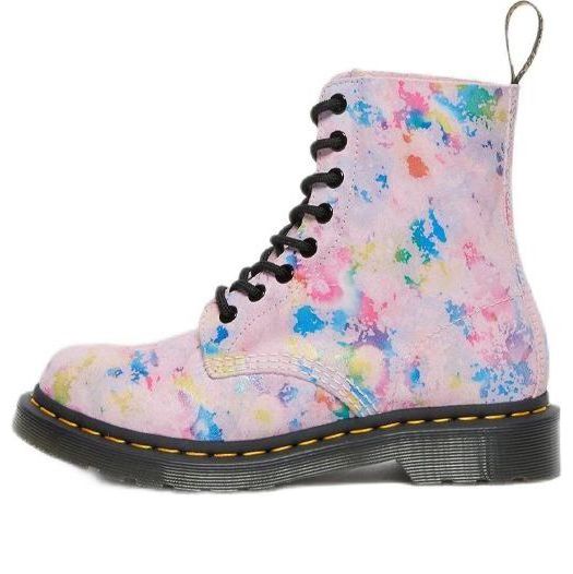 (WMNS) Dr. Martens 1460 Pascal Rainbow Suede Lace Up Boots 'Pink' 27245650