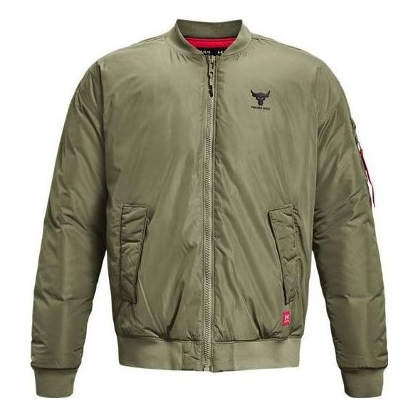 Under Armour Project Rock Insulated Bomber Jacket 'Military Green' 1374425-346