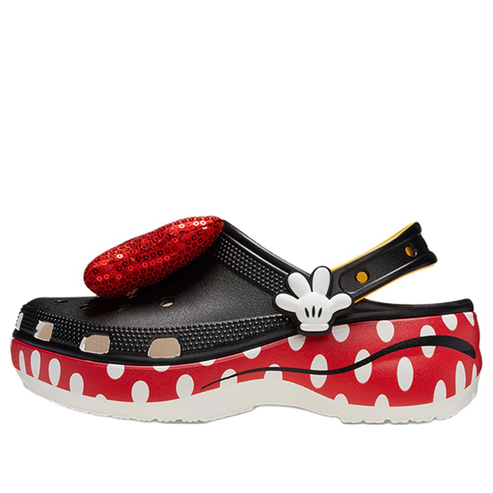(WMNS) Crocs x Minnie Mouse Classic Platform Clogs 'Black Red White' 209896-100