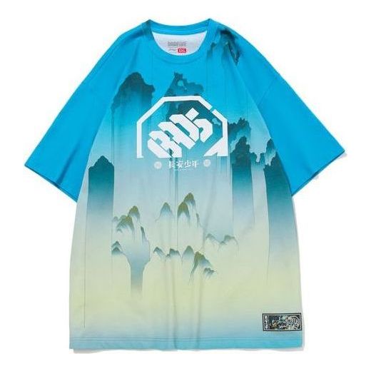 Li-Ning BadFive Graphic T-shirt 'Blue Multi' AHSQ905-1