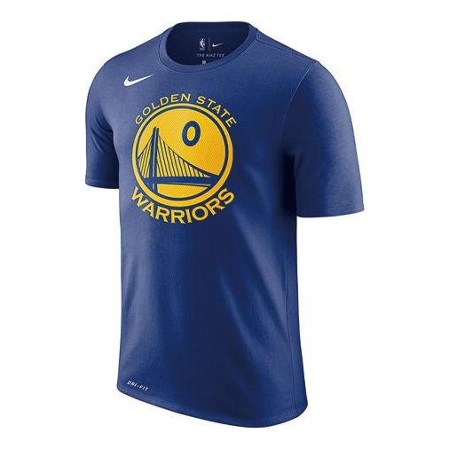 Nike NBA Warriors Athleisure Casual Sports Round Neck Quick Dry Short Sleeve Blue 870775-404