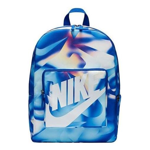 (GS) Nike Classic All Over Print Backpack 'Blue White' BA6189-420
