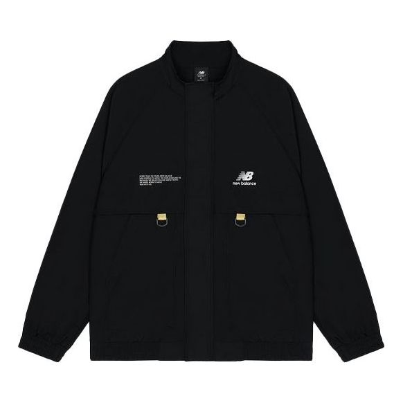 New Balance Men's New Balance Alphabet Pattern Solid Color Jacket Black AMJ13362-BK