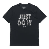 Nike Just Do It Alphabet Printing Sports Short Sleeve Black DD0802-010