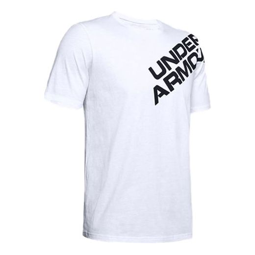 Men's Under Armour Wordmark Shoulder Short Sleeve White 1344227-100