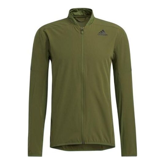 adidas Brand logo Printing Stripe Zipper Jacket Green GM0638