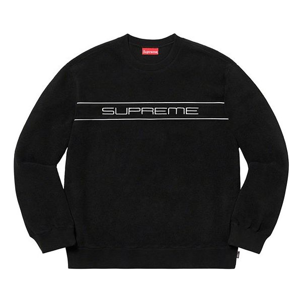 Supreme FW19 Week 10 Polartec Crewneck Black Logo SUP-FW19-916